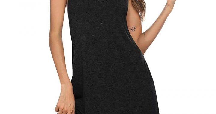 Lässiges Sommerkleid für Damen, ärmellos, V-Ausschnitt, leicht, lockere Passform, tägliches Sommerkleid