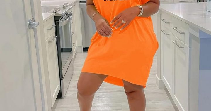 Damen-Sommer-T-Shirt-Kleid, kurzärmelig, Tunika-Kleid mit Taschen