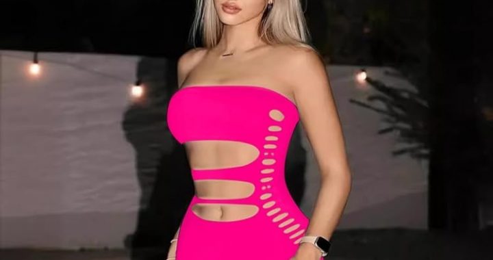 Damen-Dessous für Damen, sexy, trägerlos, kurz, figurbetontes Minikleid, Babydoll-Unterhemd, Ausschnitt, Party, Club, Ausg…